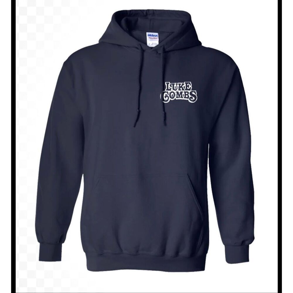 Luke Combs "Beer Never Broke My Heart" Dark Blue Concert Hoodie Sweatshirt Large
